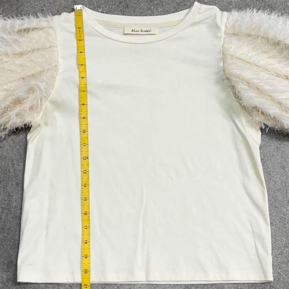 Cream Puff Sleeve Top - Blue Tassel - Picture 3 of 8